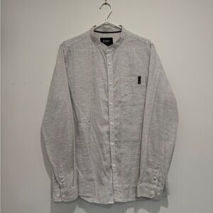 Made in Canada {ie (illustrated example) button down shirt with mandarin collar